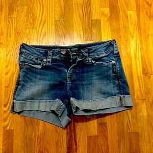 Silver Denim Shorts